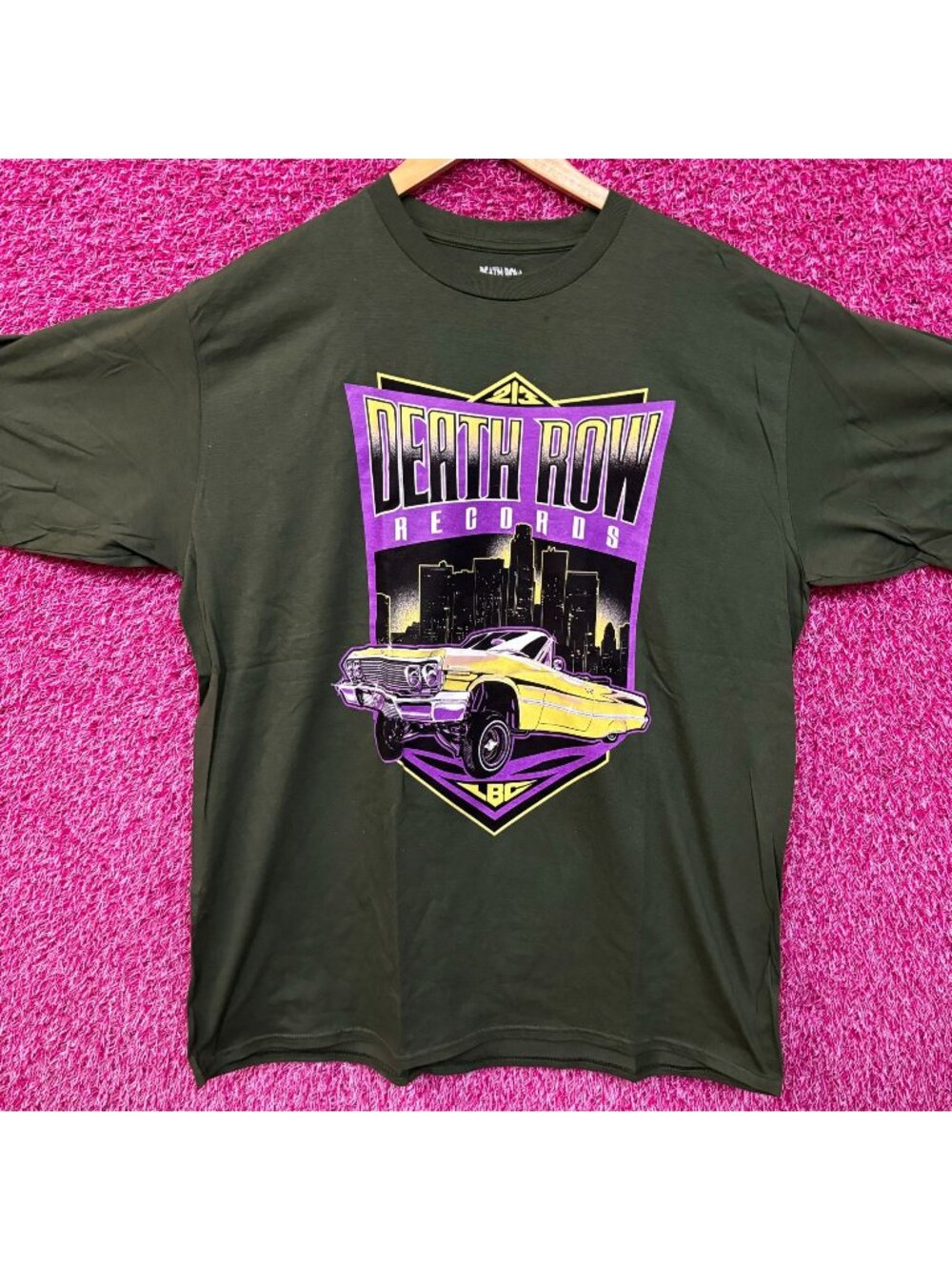 Death Row Records 213 LBC Skyline Low Rider Hip Hop Tee XL